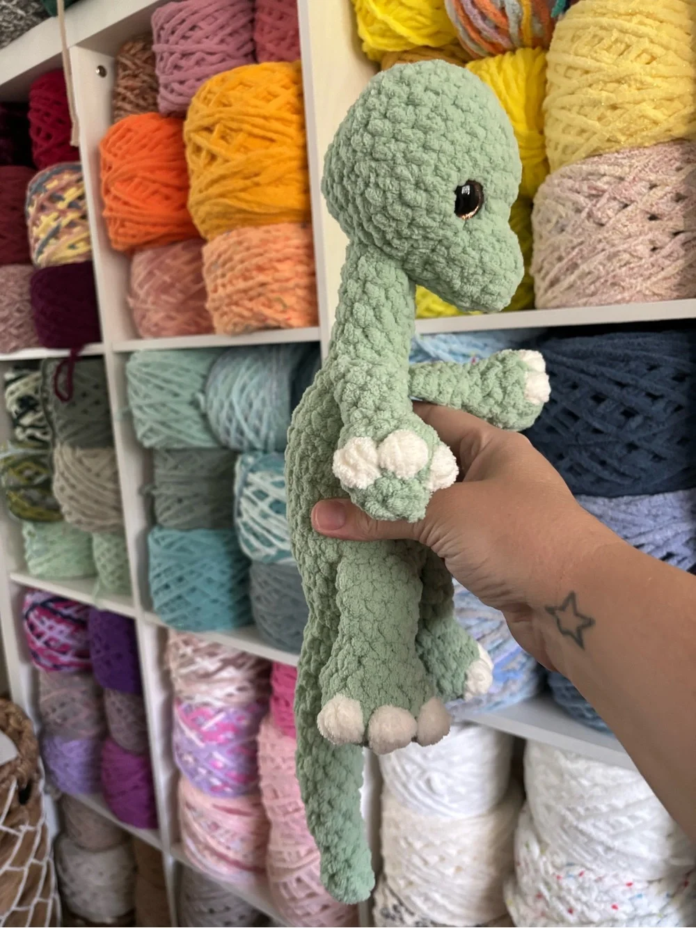 Crochet baby brachiosaurus plush handmade